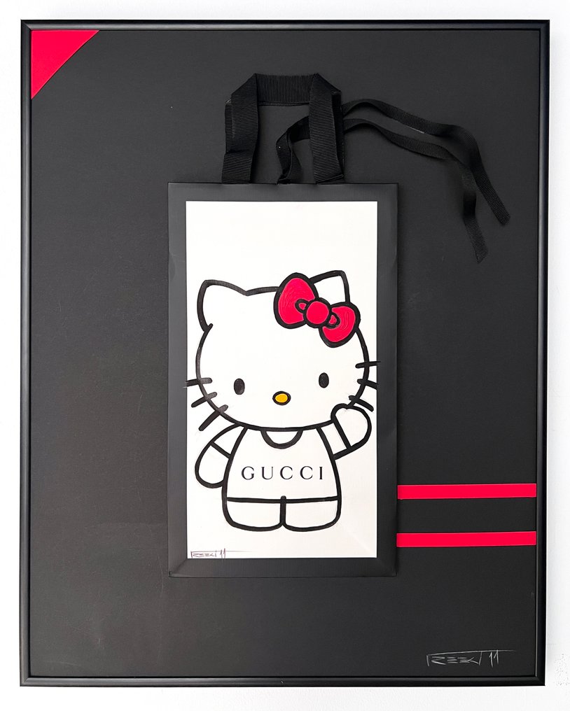 Preeki11 Eredeti műalkotás - Hello Kitty Gucci – Hand Signed - Framed #1.0