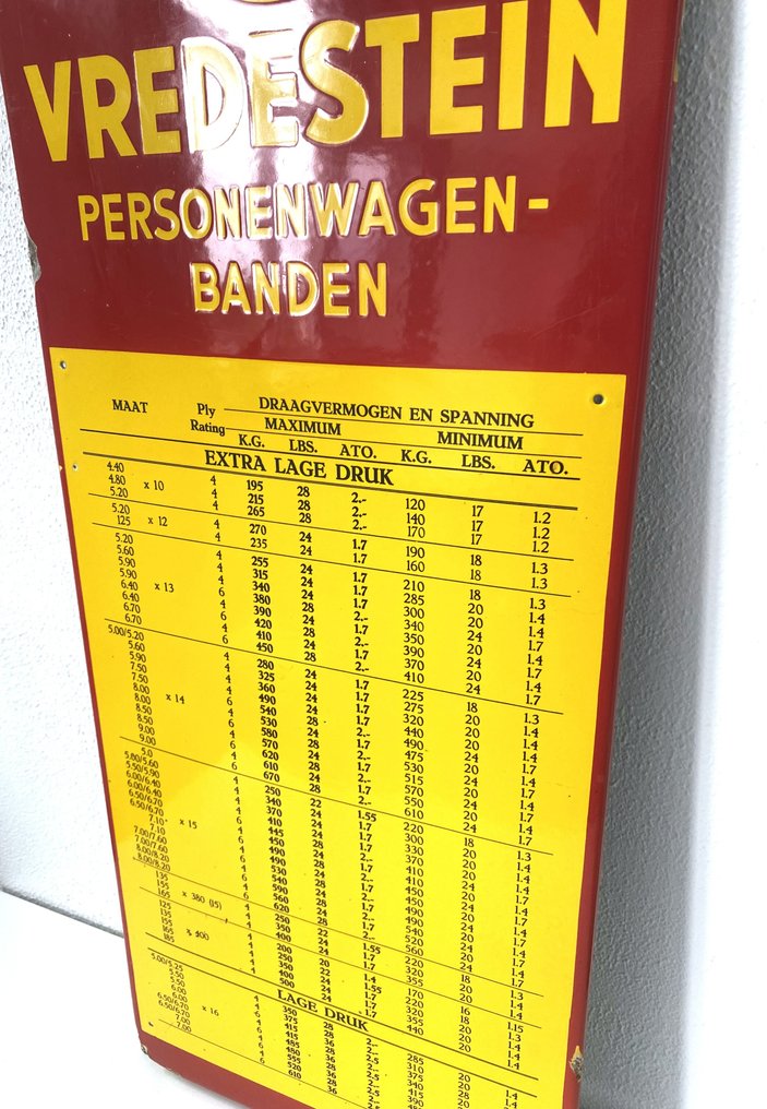 Vredestein passenger car tires - Sign - Enamel sign from Langcat Bussum #4.3