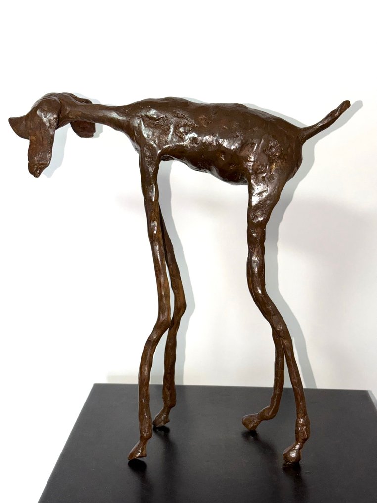 Abdoulaye Derme - Sculpture, Chien "Compagnon Fidèle" - 34 cm - Bronze #1.0