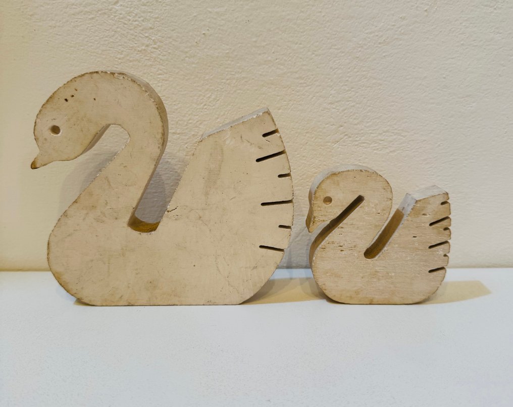 Fratelli Mannelli - Statue - Cigni in travertino  (2) - travertino #1.0