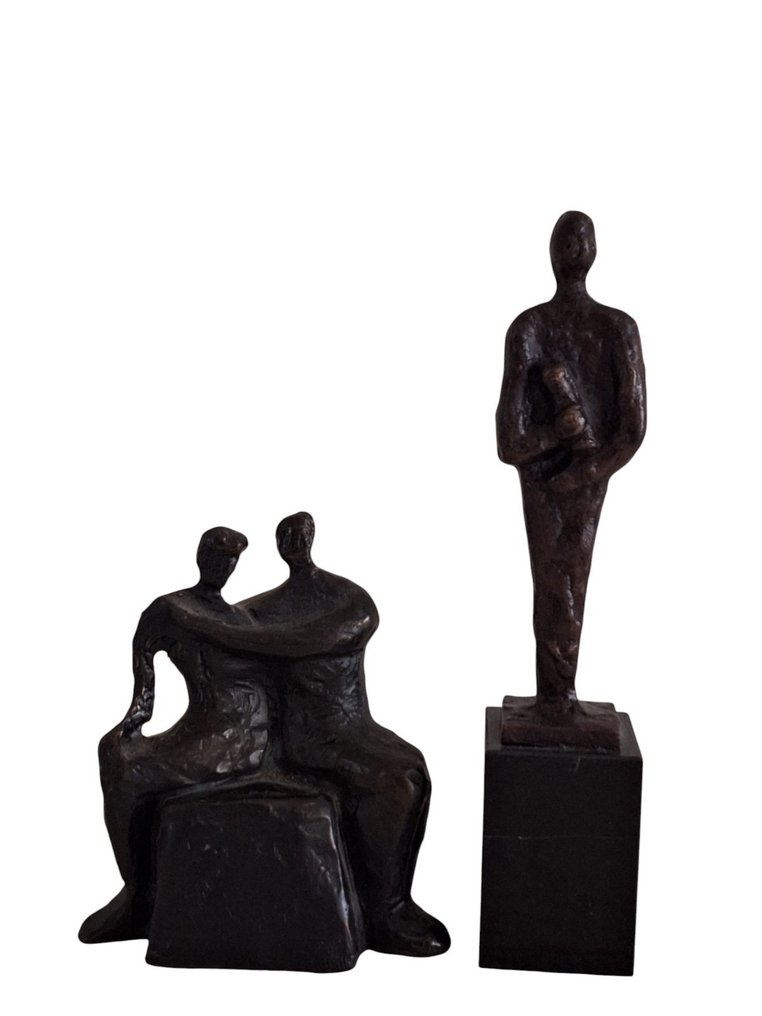 Corry Ammerlaan - Γλυπτό, "Togetherness" - 10.5 cm - Μπρούντζος, Μάρμαρο #3.2
