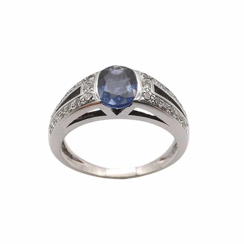 Gyűrű - 18 kt. Fehér arany -  1.80ct. tw. Zafír - Gyémánt #3.2