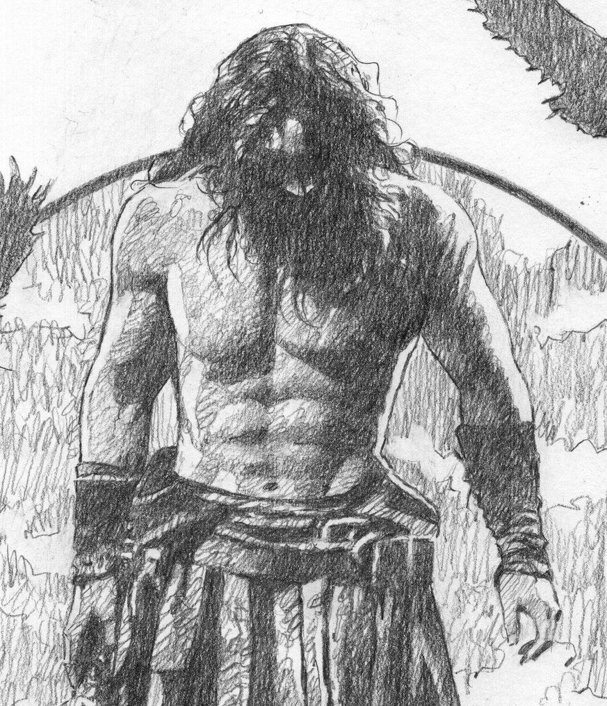 Maren – 原始铅笔作品 - Conan Among Skulls and Vultures - Hand Signed #4.3