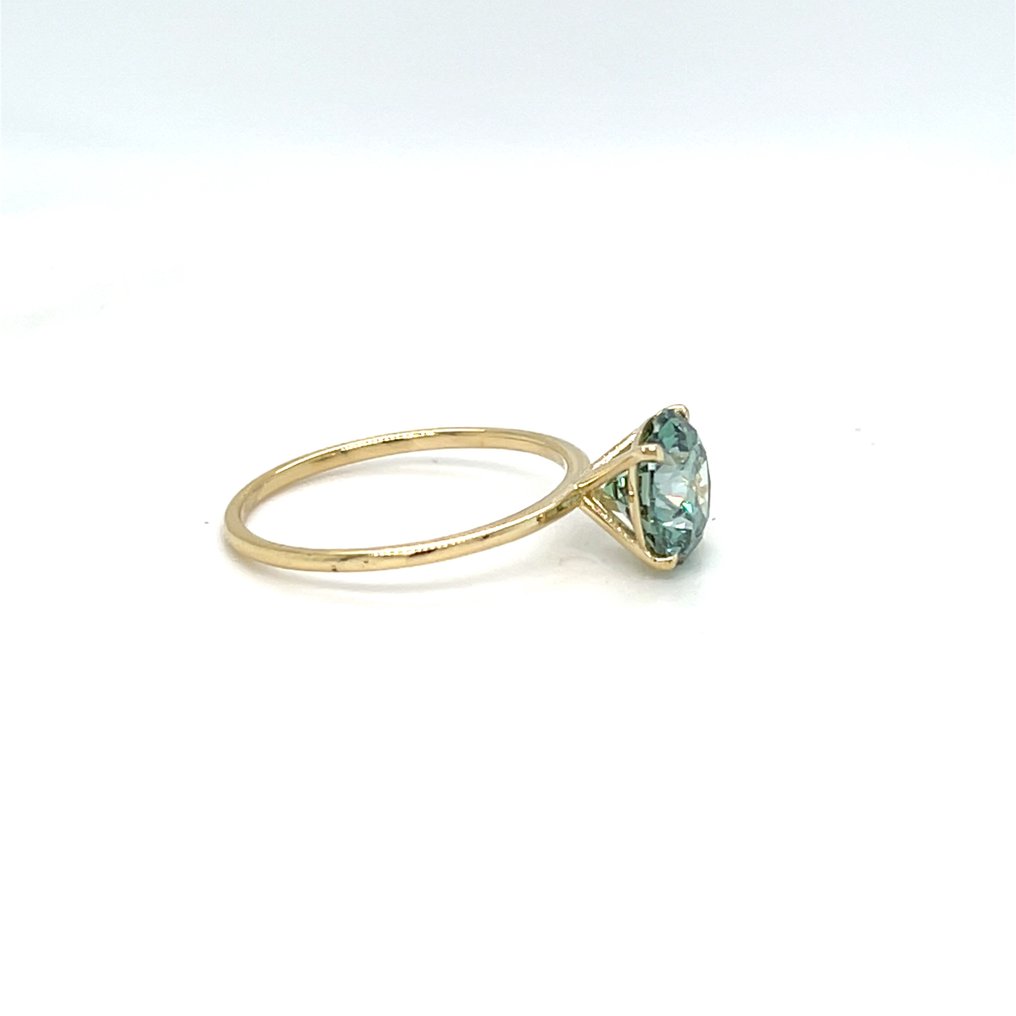 χωρίς τιμή ασφαλείας - Δαχτυλίδι - 14 καράτια Κίτρινο χρυσό - 2.24ct. tw. Πράσινο Διαμάντι (Διαμάντια εργαστηριακής καλλιέργειας με φανταχτερά χρώματα) #3.2