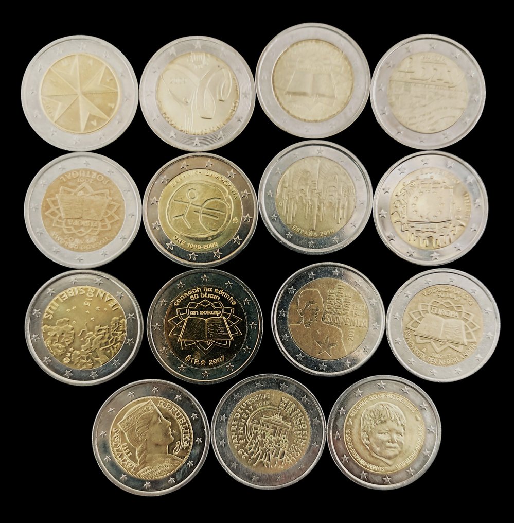 歐洲. 2 Euro 2007/2015 (15 coins)  (沒有保留價) #1.0