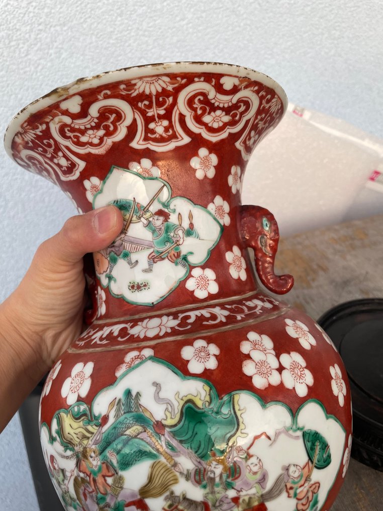 花瓶 - 瓷, 木 - 中国 - Guangxu (1875-1908)  (没有保留价) #4.3