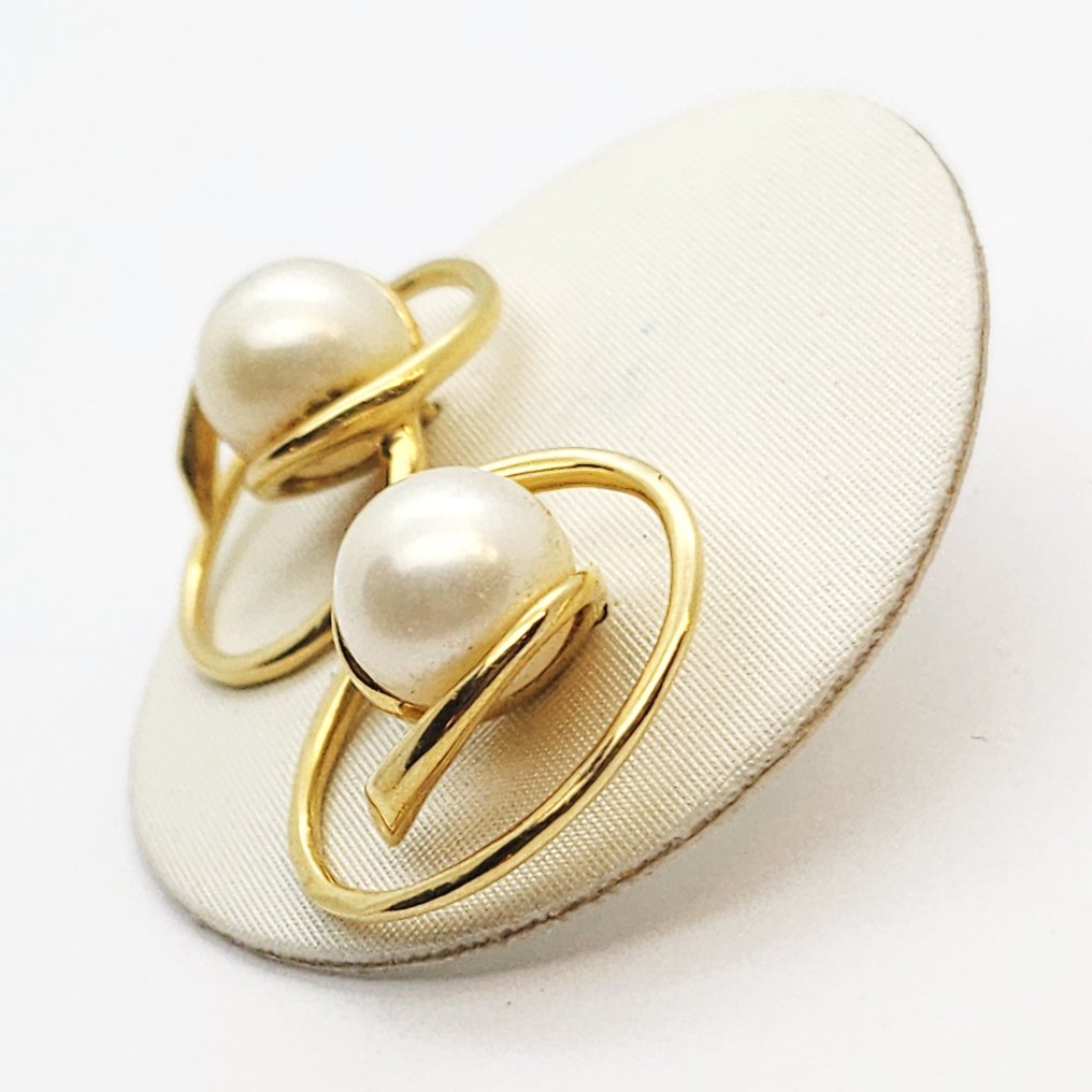 Drop fülbevaló - 18 kt. Sárga arany Gyöngy #2.1