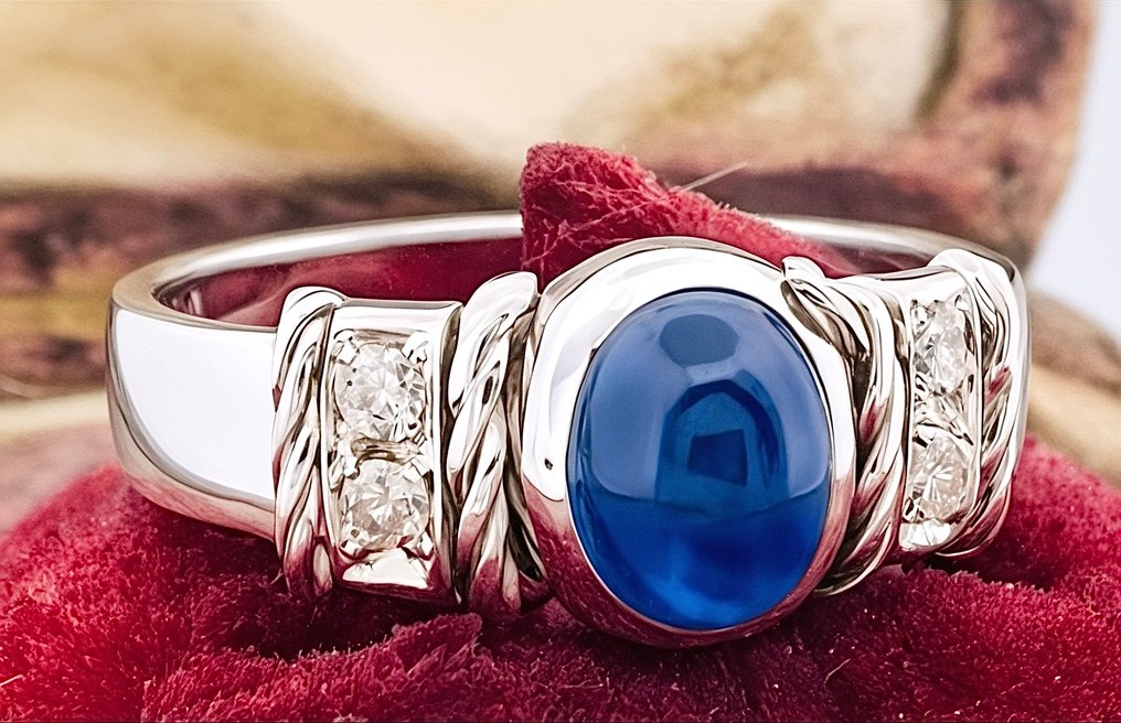 Ring - 18 kt Weißgold Saphir - Diamant #3.2