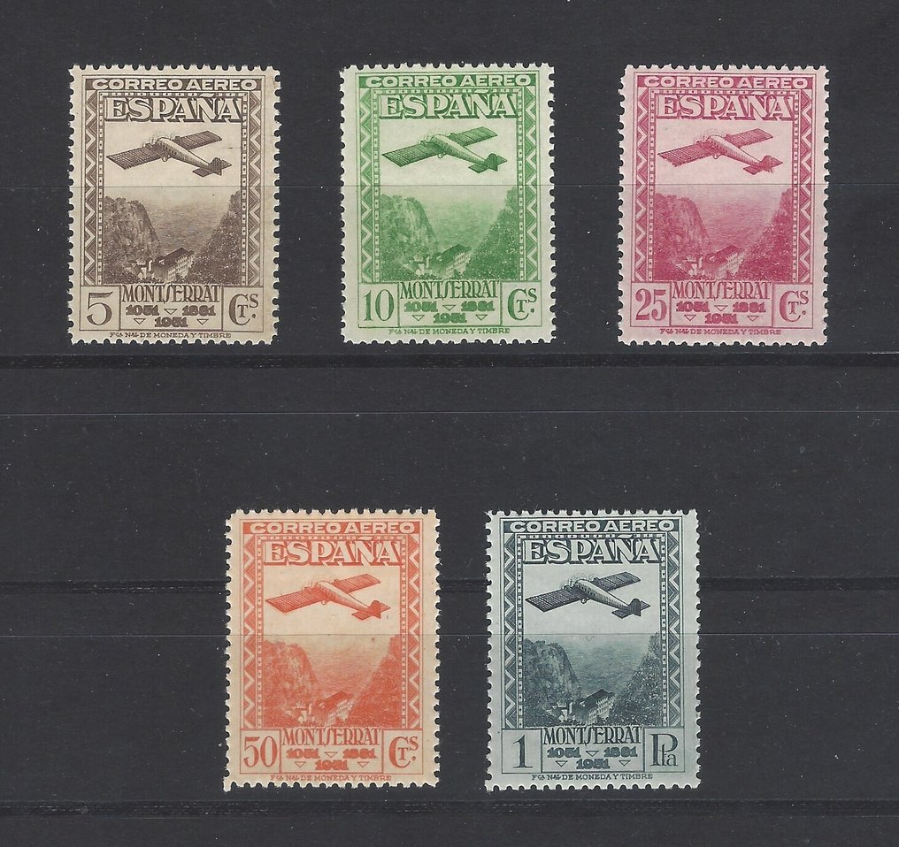 Ισπανία 1931 - Montserrat-καλά κεντραρισμένο. - Edifil 650/654. #1.0