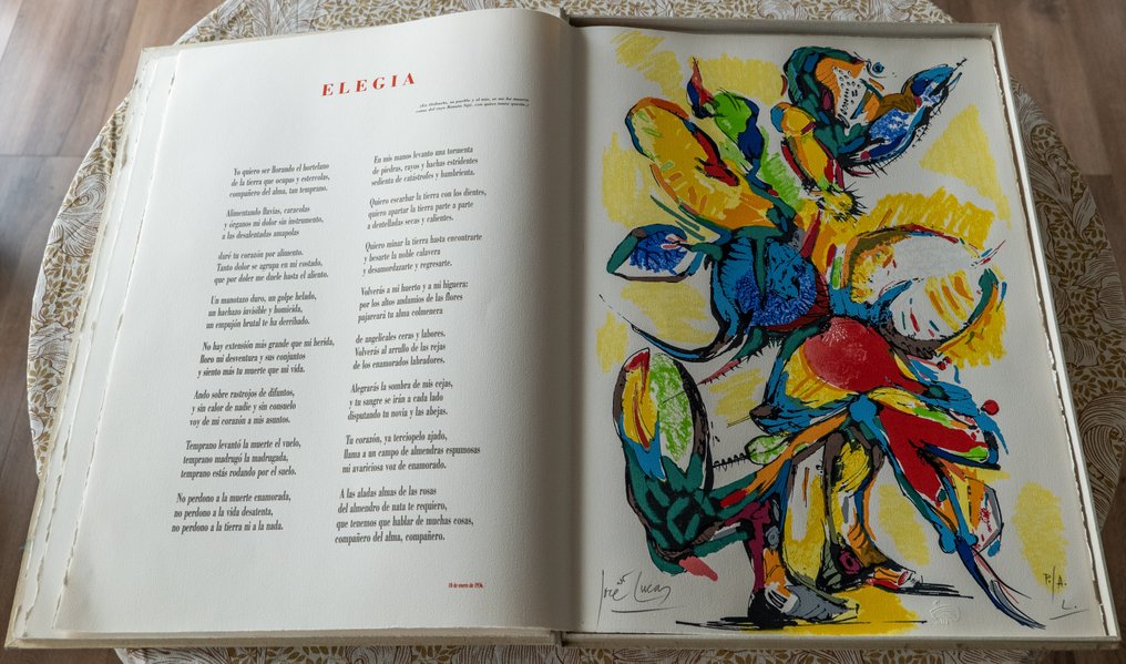 Miguel Hernández / José Lucas - Cinco Poemas Cinco Serigrafías [with dedication] - 1995 #2.1