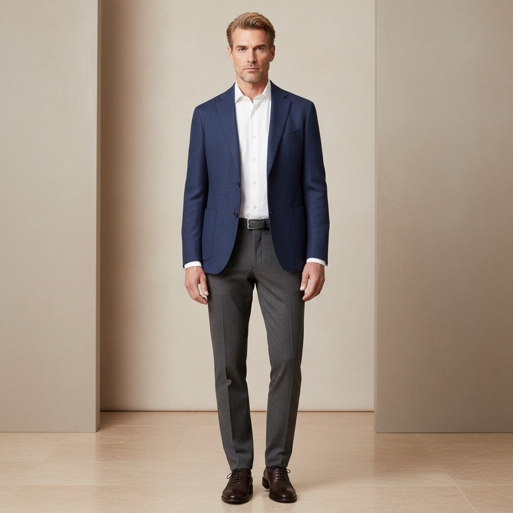 SANTANIELLO RRP 600€ – Blue 100% Wool Blazer – Made in Italy - 48 - Μπλέιζερ - New with tags #1.0