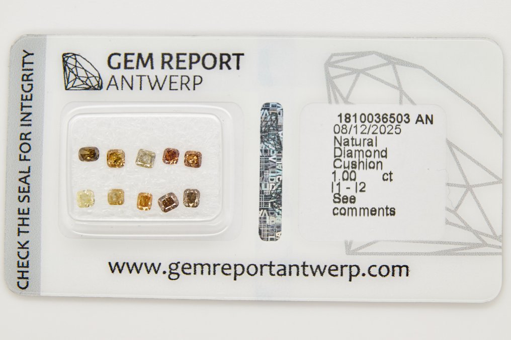 χωρίς τιμή ασφαλείας - 10 pcs Διαμάντι (Φυσικό) - 1.00 ct - Κούσιον - I1, I2 - Gem Report Antwerp (GRA) #1.0
