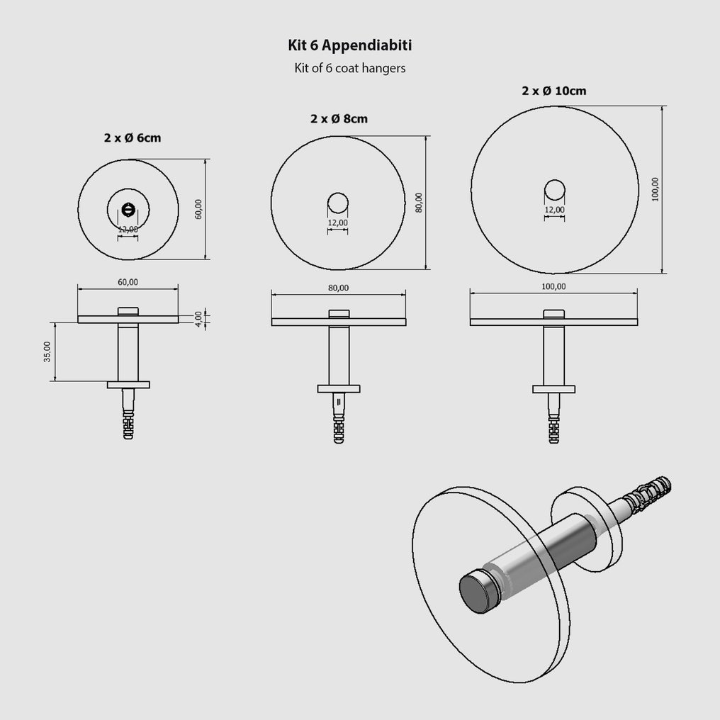 Σετ κρεμάστρας παλτό (6) - Ευτυχισμένη συλλογή - Πλαστικό ακρυλικό - Χρώμα 01 #3.2