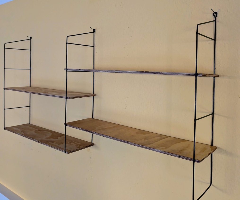 Wall shelf unit - Metal, Wood - Stringregal - Mid Century #3.2