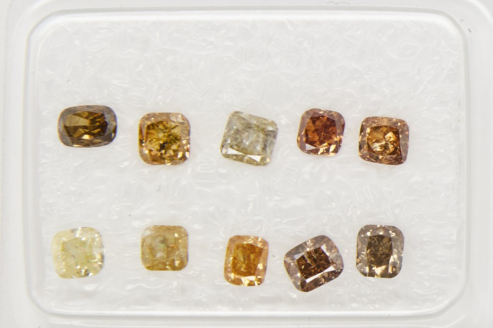 χωρίς τιμή ασφαλείας - 10 pcs Διαμάντι (Φυσικό) - 1.00 ct - Κούσιον - I1, I2 - Gem Report Antwerp (GRA) #2.1