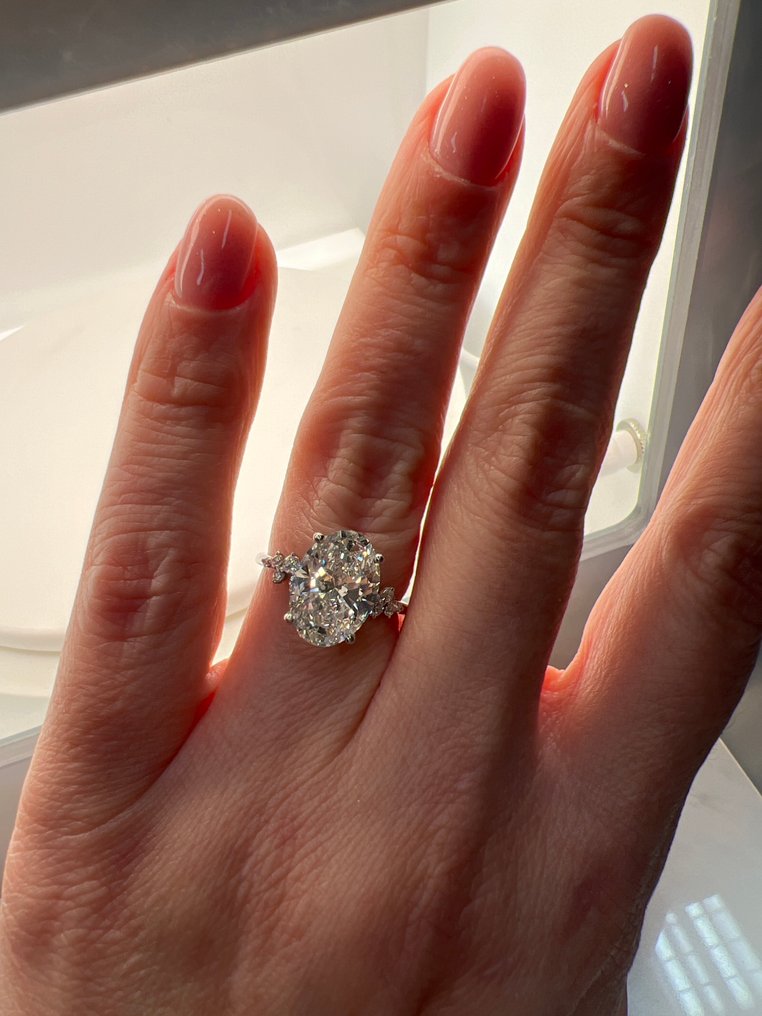 Δαχτυλίδι - 14 καράτια Λευκός χρυσός -  4.26ct. tw. Διαμάντι (Εργαστηριακής καλλιέργειας) - Διαμάντι #3.2