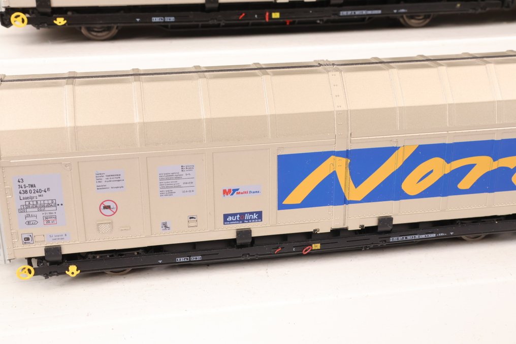 Hobbytrade H0 - Model train freight carriage (2) - Two double goods wagons, type Laaeilprs. - S-TWA #3.2