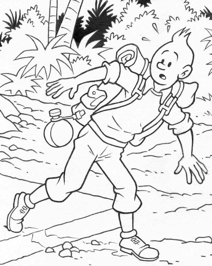 Jordi David Redo – Original Tuschekunstwerk - Tintin & Snowy “Cave Trap” - Hand Signed #4.3