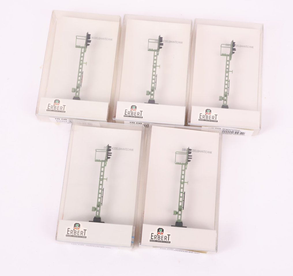 Erbert H0 - 032434 - Signals (5) - Five light signals 'Hauptsperrsignal Hp1+Hp2' #1.0
