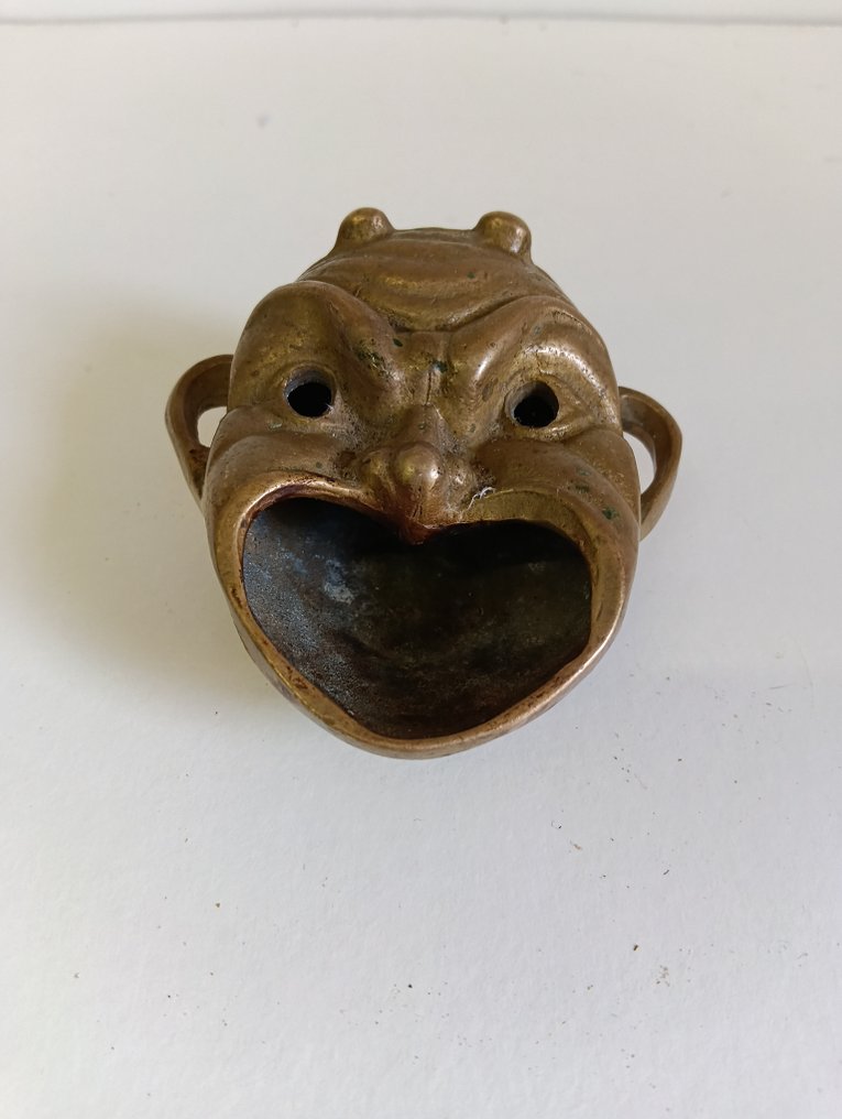 Scrumieră - Bronz - Scrumieră cap de satiră. #1.0