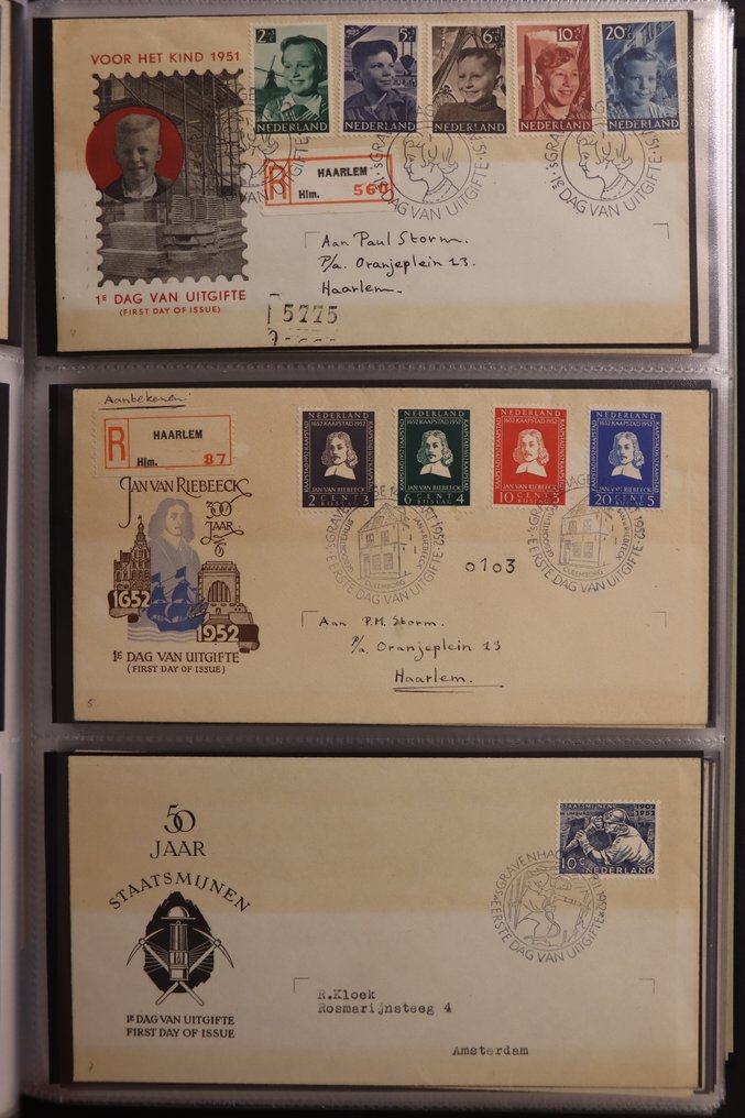 Ολλανδία 1950/2022 - Συλλογή FDCs σε 7 άλμπουμ DAVO. - NVPH E3/E853b - PBZ1/PBZ17 - vanaf E48 onbeschreven - Compleet #4.3