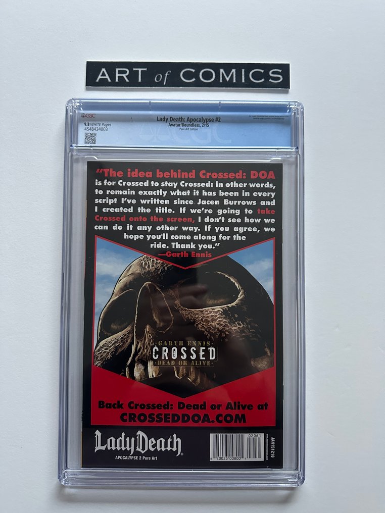 Lady Death: Apocalypse #2 - CGC 9.8 - Pure Art Edition - 1 Graded comic - EO - 2015 #1.0