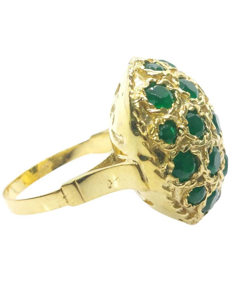 Ingen reservasjonspris - Ring - 9 karat Sølv, Gull Smaragd - Smaragd #4.3