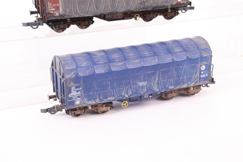 Roco H0 - Modeltog godsvogn (2) - To kraftigt vejrforværrede sejladsudstyr. - DB #2.1