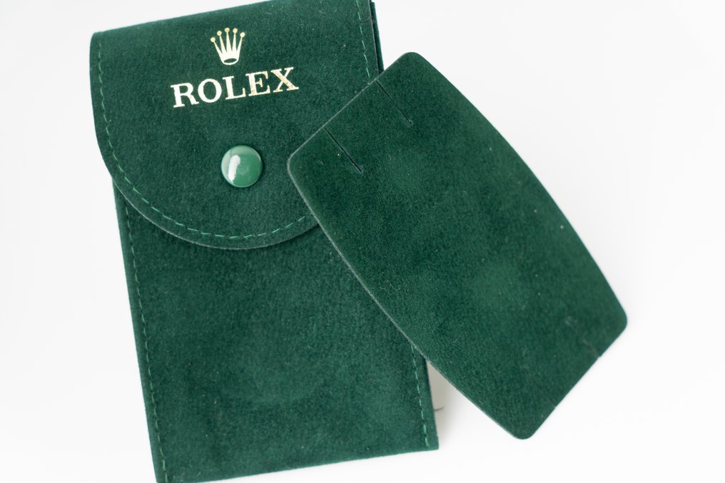 Rolex - Rare Green Rolex Watch Pouch – Original Suede Travel Case – Embossed Gold Crown Logo #2.1