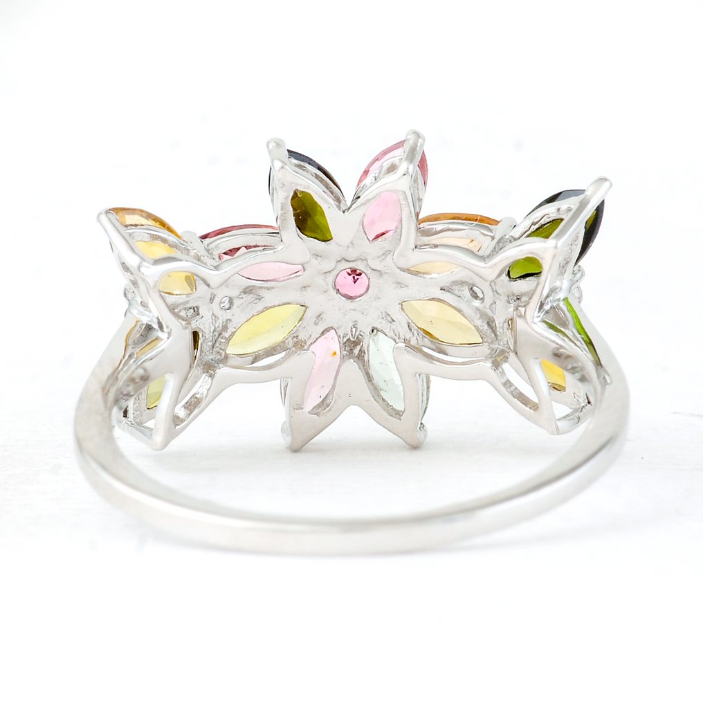 χωρίς τιμή ασφαλείας - Δαχτυλίδι Πλατίνα -  1.68ct. tw. Τουρμαλίνης - Ζαφείρι #3.2