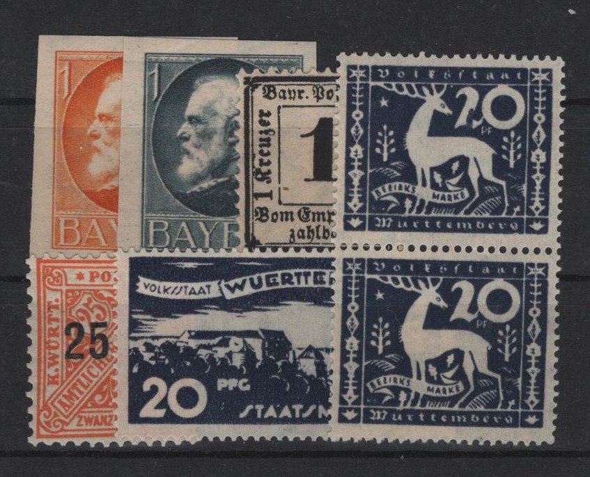 Altdeutschland  - 6 个特殊的 **/MNH 值 #1.0