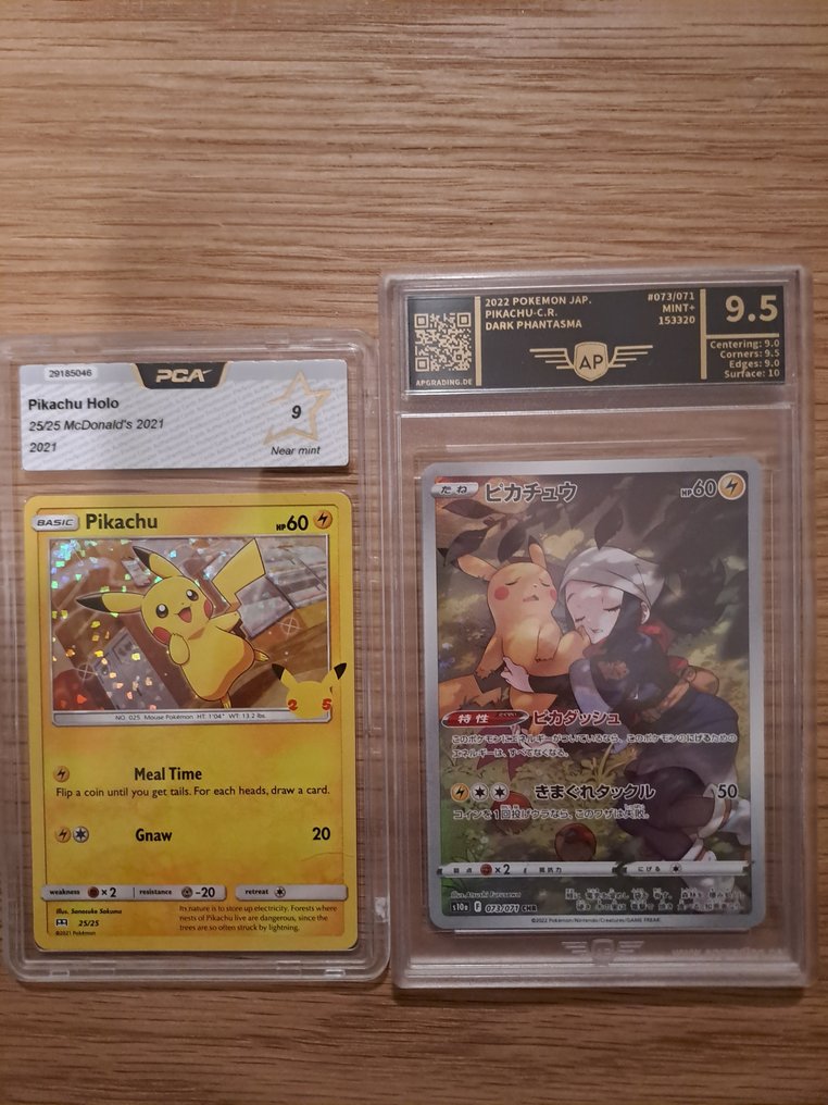 Pokémon - 3 Graded card - Pikachu, Raichu 25/25; 073/071 Προωθητική κάρτα, Foil, Πλήρης τέχνη - PCA 9 - Sword & Shield - Celebrations #1.0