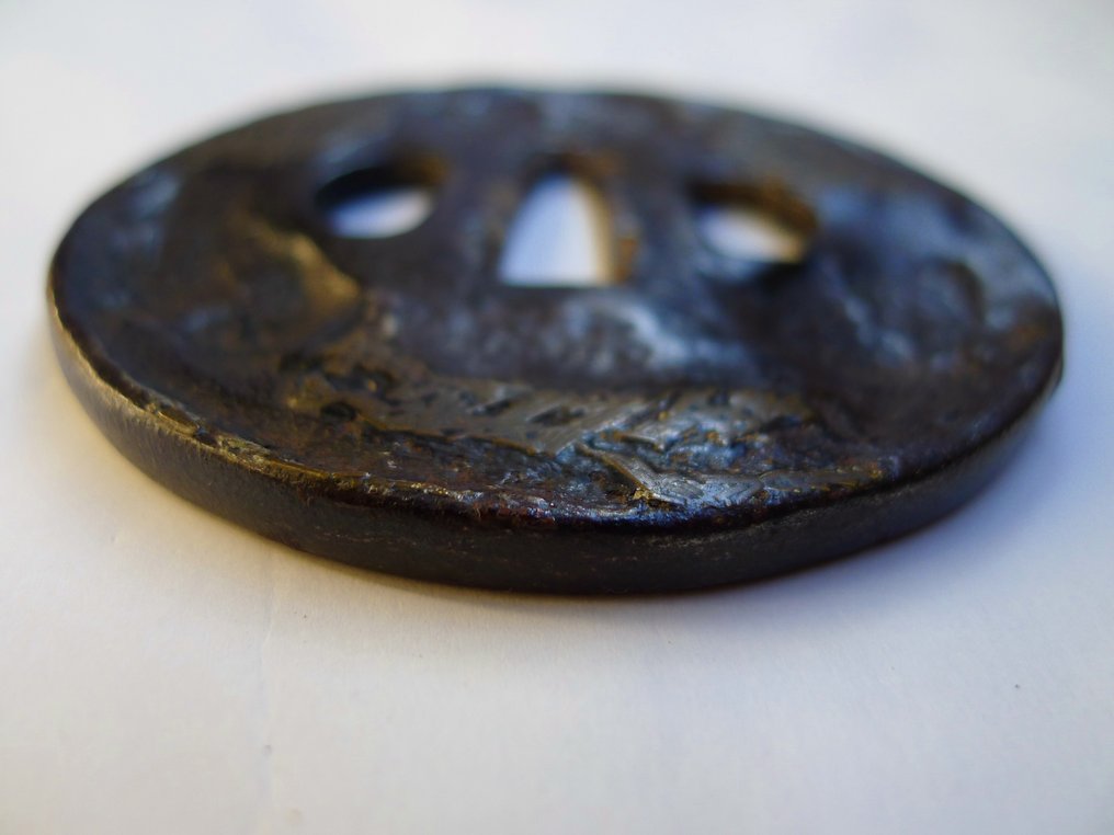 Όμορφο μοτίβο επίχρισματος από ορείχαλκο, hynjyo tsuba. - Ιαπωνία #3.2