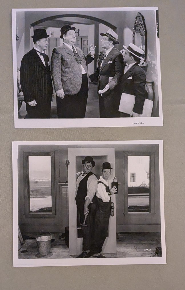 Laurel and Hardy - Set of four black and white vintage lobby stills featuring Laurel and Hardy #3.2
