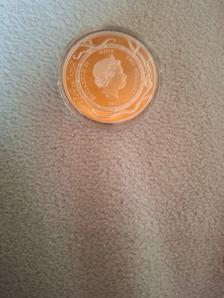 Niue. 2 Dollars 2015 Niue  : Ocean Predators, Giant squid  1 Oz  (Nincs minimálár) #1.0