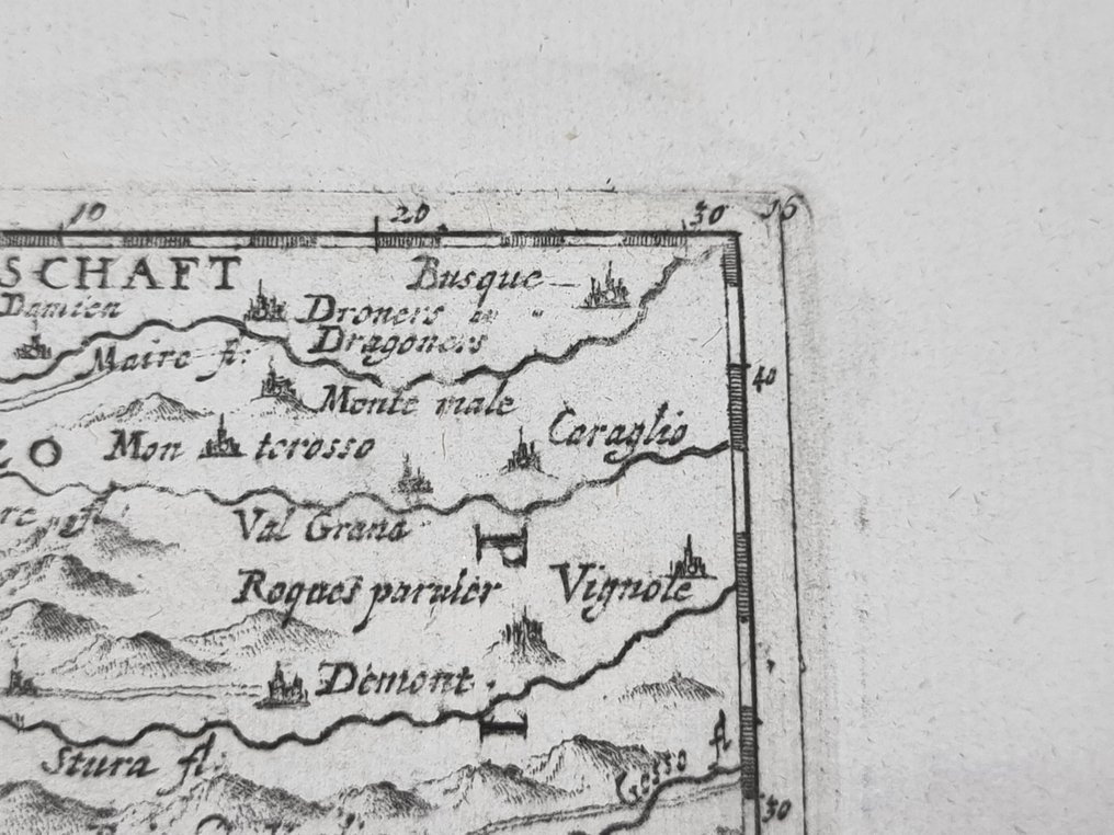 Włochy - Prowansja, Nicea, Monako i zachodnia część Piemontu.; BODENEHR Gabriel (1664-1758), Augusta [ca 1704] - "Reyse Cart aus Provence in Italien" - 1701-1720 #3.2