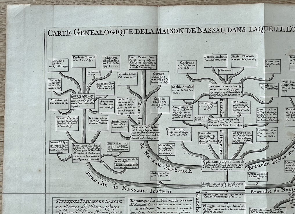 德國 - 帝国; Gueudeville / Chatelain - Carte généalogique de la maison NASSAU, ses différentes branches… - 1701-1720 #3.2