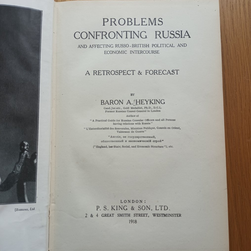 Alfons Heyking - Problems Confronting Russia - 1918 #1.0