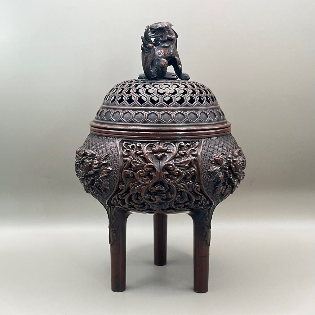 Κεραμική κασπώ, υπογεγραμμένο από τον Sano Kōsai 佐野宏采 - Χαλκός, Takaoka Copperware - Ιαπωνία - Περίοδος Heisei (1989-2019) #2.1