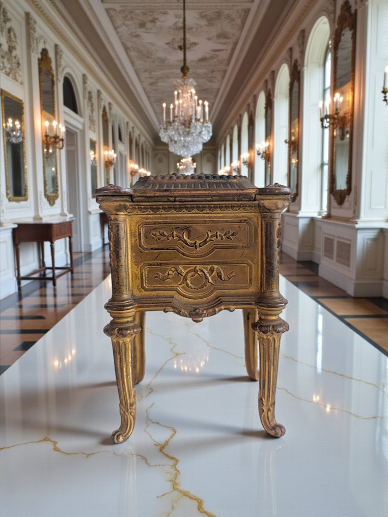 Κουτί κοσμημάτων - Στυλ Ναπολέοντα Γ' – 1850-1900 – Σημειωμένο ως «DEPOSE NR 10». - Μπρούντζος, σατέν #2.1