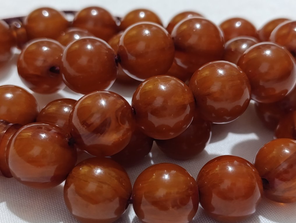  Rozenkrans - Amber - 1970-1980 - Zeldzame gebedskralen rozenkrans.  #3.2