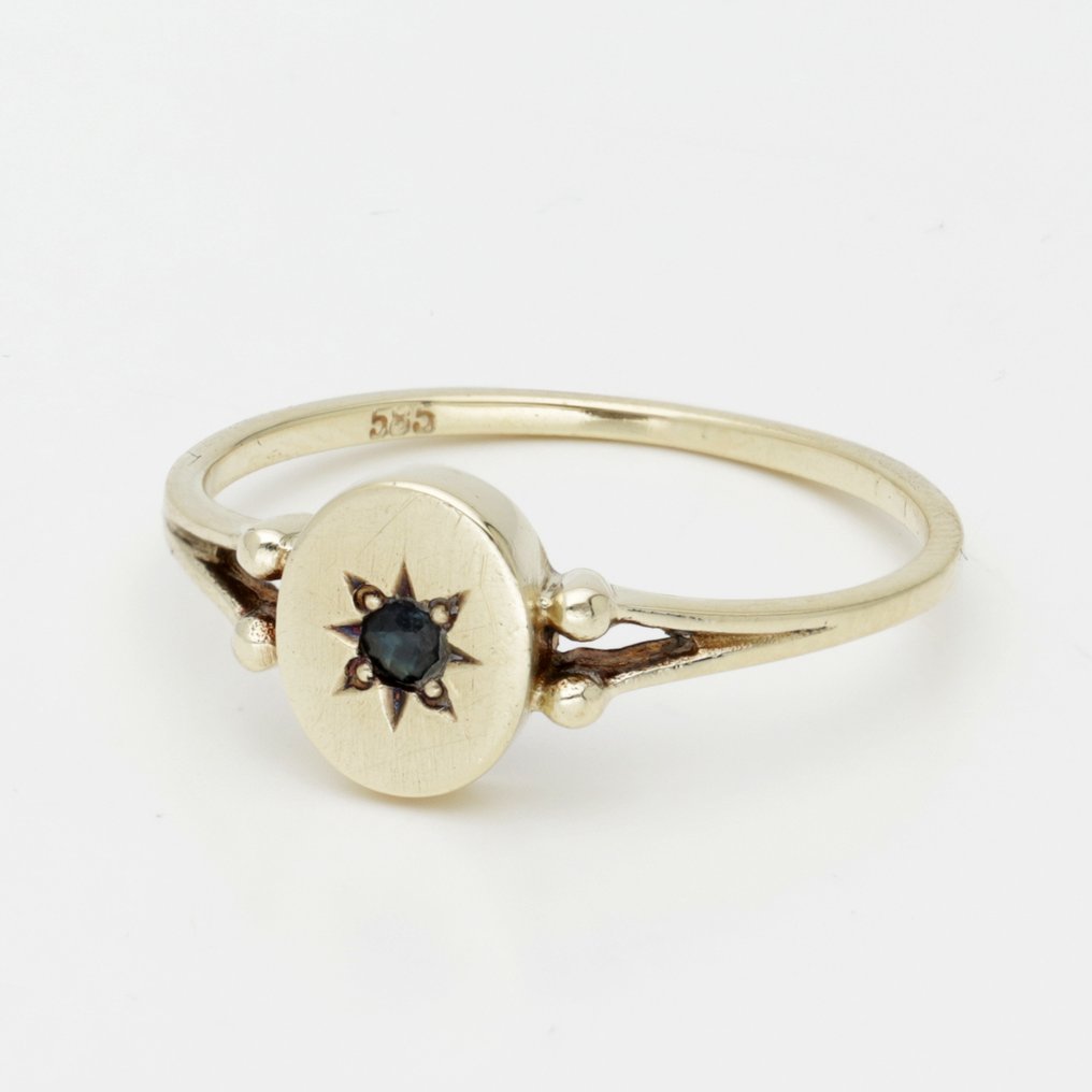 Sem preço de reserva - Anel - 14 K Ouro amarelo - Saffier #1.0