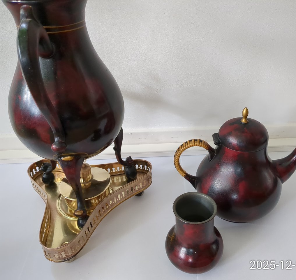 C.Kurtz & Co - Coffee and tea service (3) - Tin - Coffee, teapot & cream jug #3.2