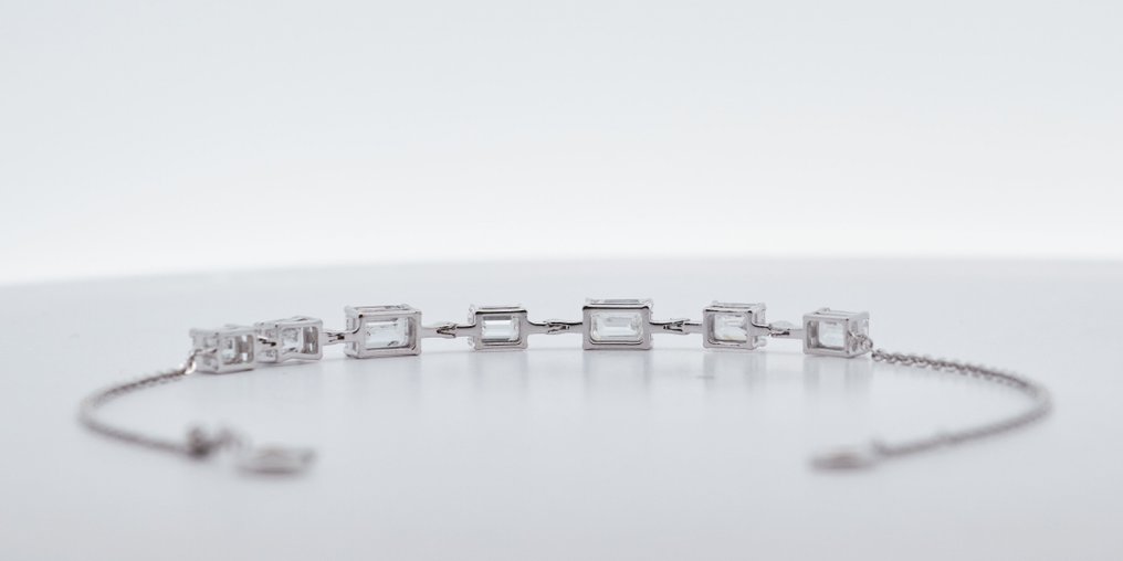 沒有保留價 - 手鈪 - 14 克拉 白金 -  2.06ct. tw. 鉆石 (實驗室培育) #3.2