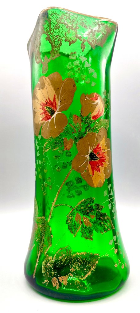 LEGRAS (1839-1916) - Βάζο -  Παλαιό μεγάλο βάζο με διακόσμηση σε σμάλτο, διακοσμημένο με όμορφα Coquelicots σε στυλ σελιδοδείκτη  - φούσκωμα γυαλιού #3.2