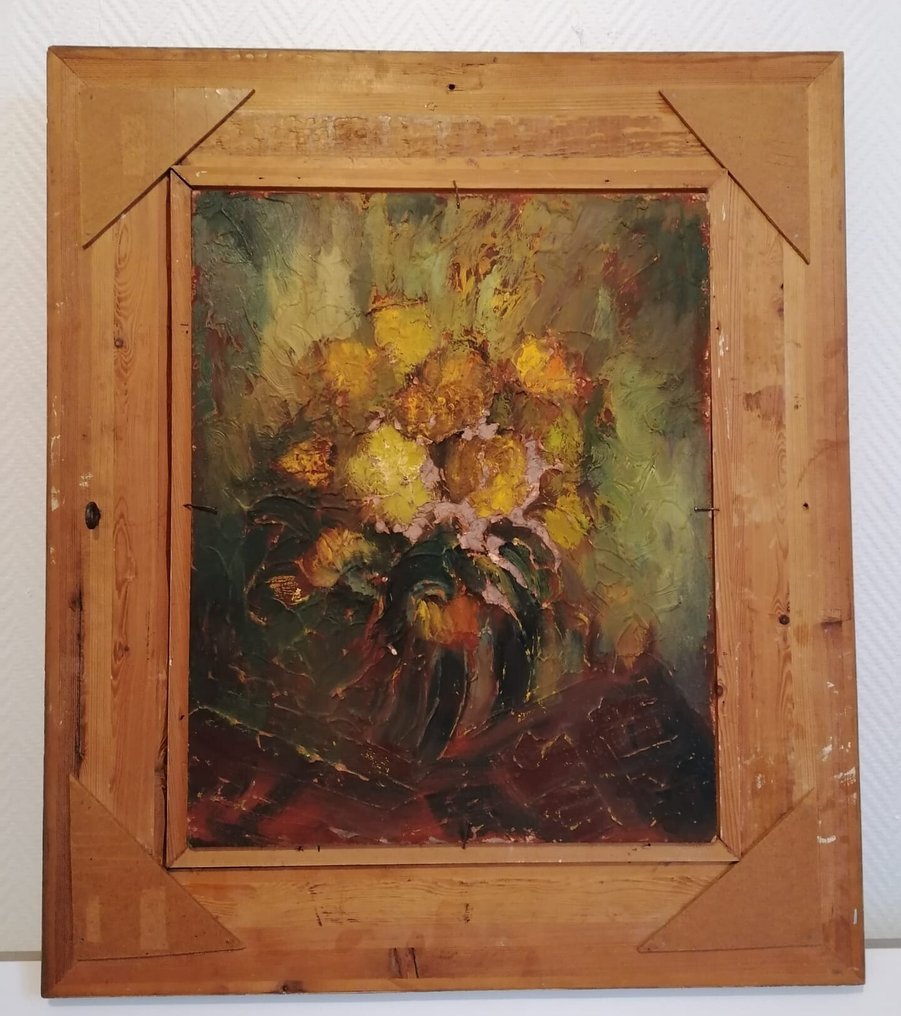 Constant Permeke (1886–1952) Suiveur de - Paysage et nature morte expressionnistes - Double face #3.2