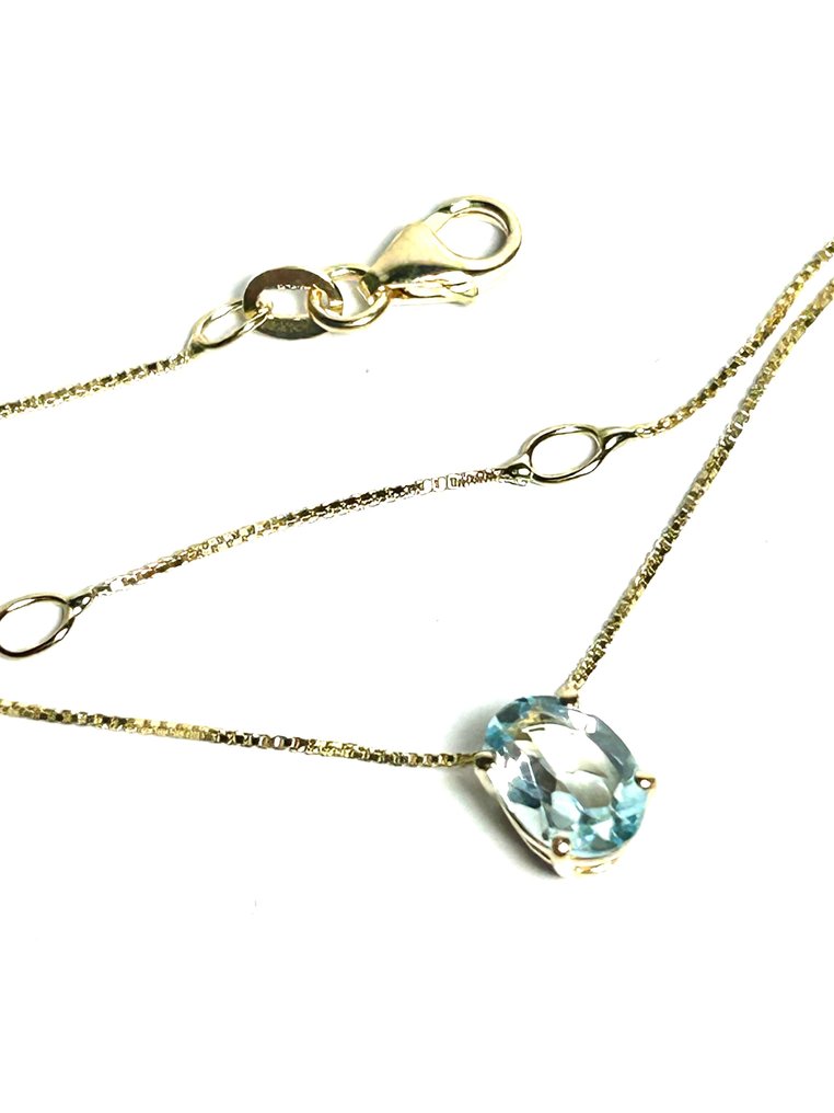 吊坠项链 - 18K包金 黄金 黄宝石 #2.1