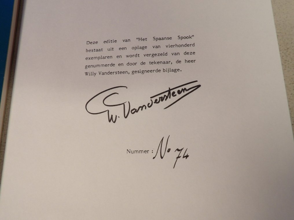 Suske en Wiske - Het Spaanse spook - luxe sc Dirk Vermeire uitgave - met kopie handtekening Vandersteen - 1 x 豪华版 - 第一版 - 1990 #3.2