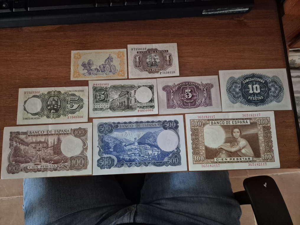 España. - 9 banknotes - Various Dates  (Sin precio de reserva) #1.0