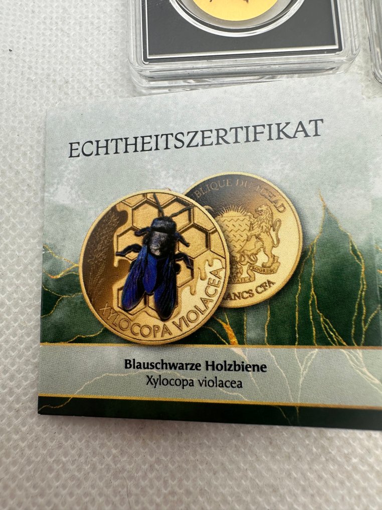 Tchad. Medal ND , Xylocopa + Amegilla oro   (.999) (2 bars)  (Ingen mindstepris) #1.0